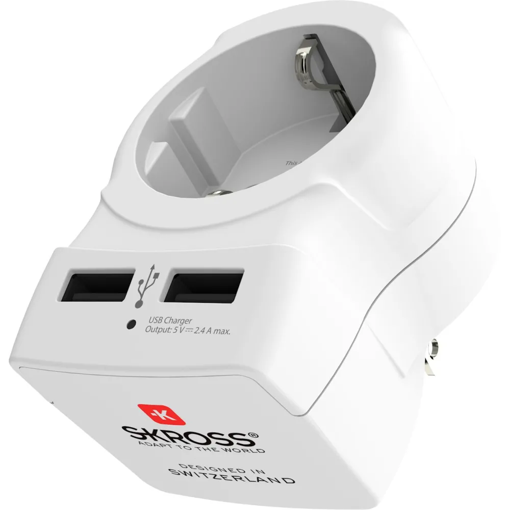 Adaptor priza Skross 1.500281 SHUKO - US cu 2x USB