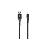 Cablu USB 2.0 A tata - USB-C, 1m, indicator incarcare, negru, Well