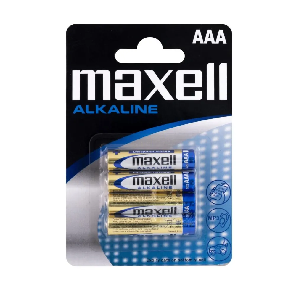 Baterie alcalina R3 (AAA) Maxell, 4 buc/blister