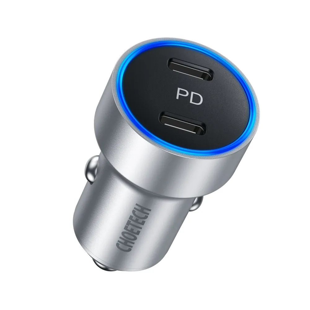 Incarcator auto Choetech C0054 V2, 2x USB-C, PD 3.0, 40W