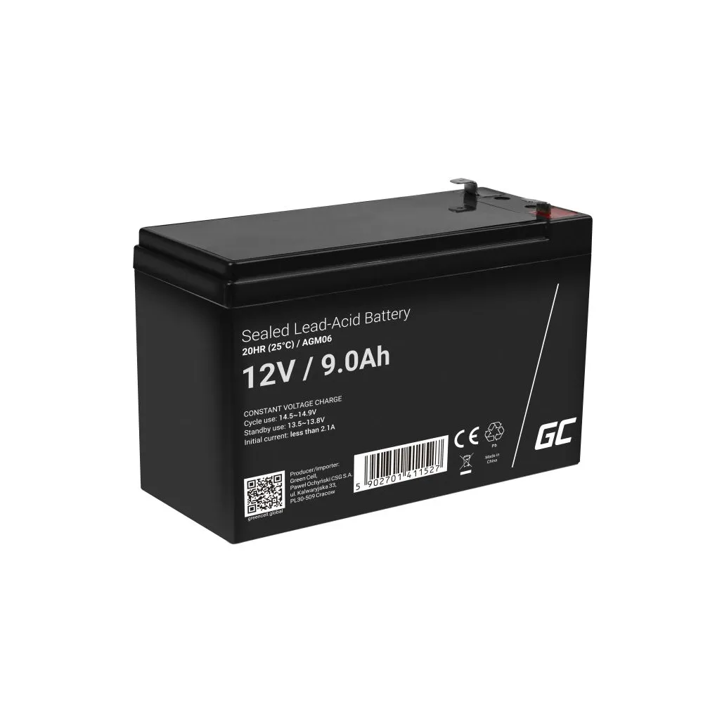 Acumulator plumb acid GreenCell 12V 9AH, terminal F2/T2