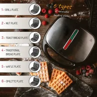 Sandwich maker 6 in 1 1200w cr 3057 camry