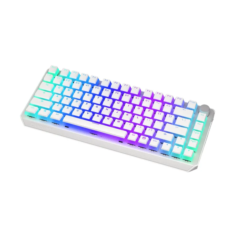 Thock 75% wireless red onyx white pudding rgb blue