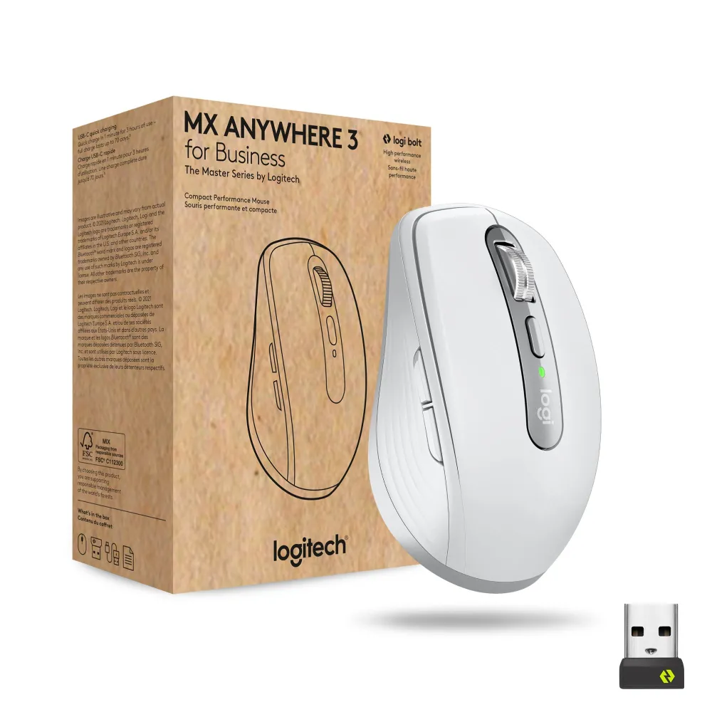 Logitech Anywhere 3 for Business mouse-uri Mâna dreaptă Bluetooth Cu laser 4000 DPI
