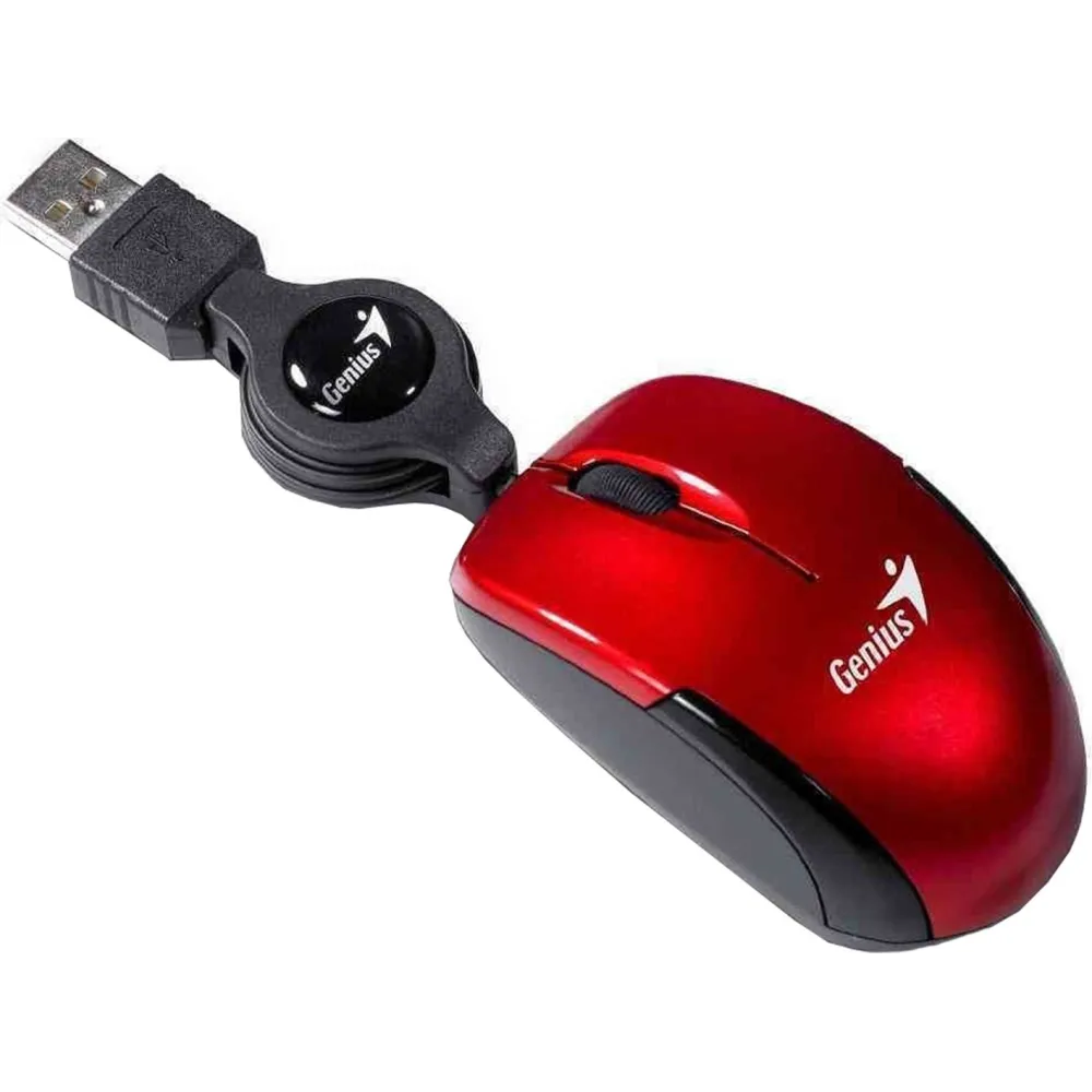 Mouse genius micro traveler v2 pc sau nb cu fir usb optic 1200 dpi butoane/scroll 3/1  rosu 31010125103 (include tv 0.18lei) Gen