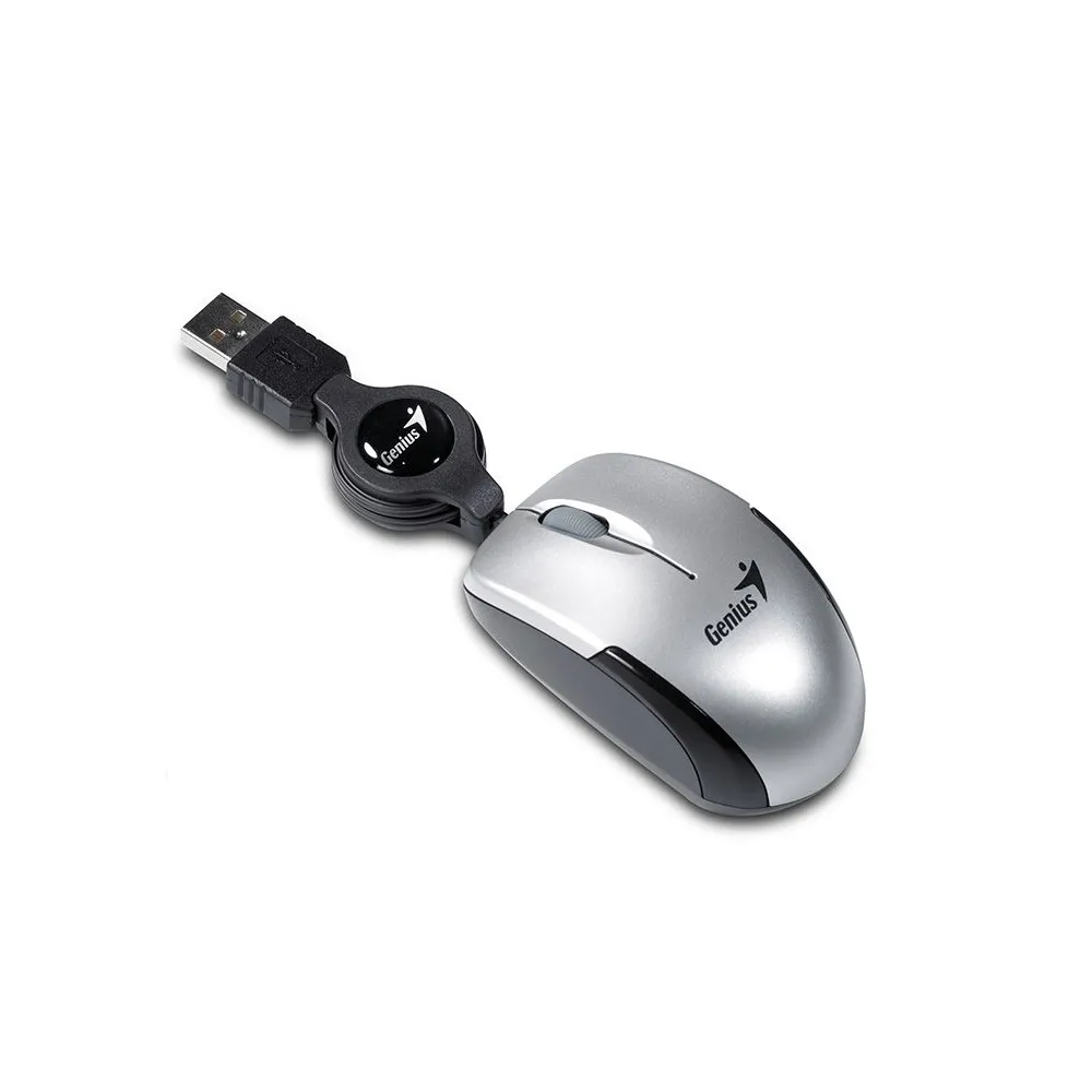 Mouse genius micro traveler v2 pc sau nb cu fir usb optic 1200 dpi butoane/scroll 3/1  gri 31010125102 (include tv 0.18lei) Geni