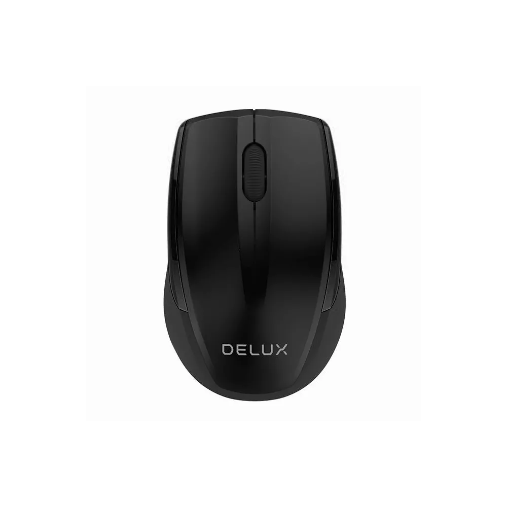 Mouse delux pc sau nb wireless 2.4ghz optic 1600 dpi butoane/scroll 3/1  negru m321gx (include tv 0.18lei) Delux - 1