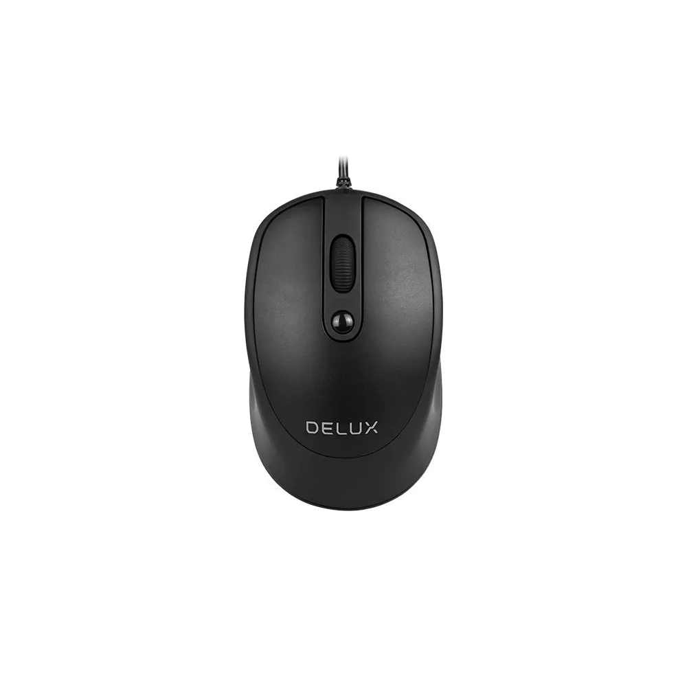 Mouse delux pc sau nb cu fir usb optic 3200 dpi butoane/scroll 4/1  negru m366bu-bk (include tv 0.18lei) Delux - 1