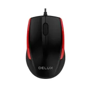 Mouse delux pc sau nb cu fir usb optic 1000 dpi butoane/scroll 3/1  negru-rosu m321bu-br (include tv 0.18lei) Delux - 1