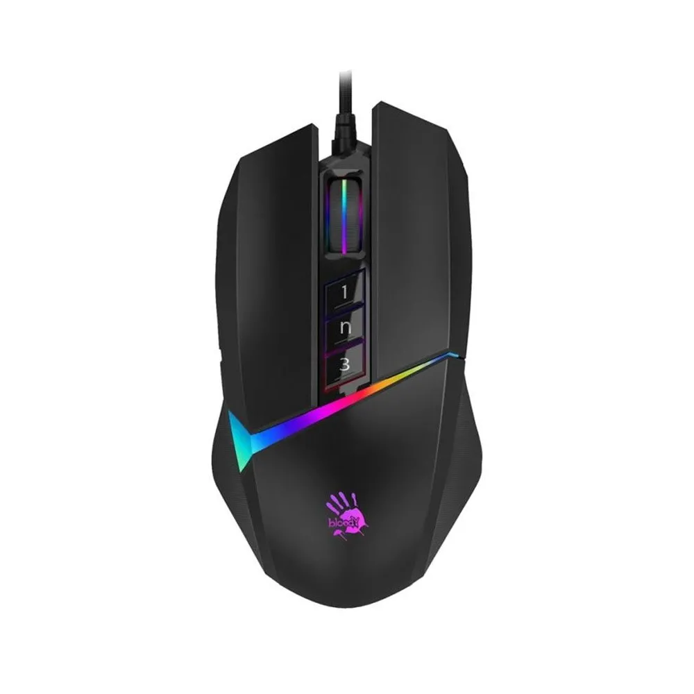 Mouse a4tech gaming cu fir usb optic 10000 dpi butoane/scroll 8/1 iluminare butoane programabile negru w60-max (include tv 0.18l