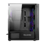 Carcasa pro gaming gladius mini tower argb negru tempered glass