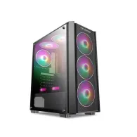 Carcasa pro gaming zed mid tower argb negru tempered glass