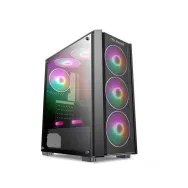 Carcasa pro gaming zed mid tower argb negru tempered glass