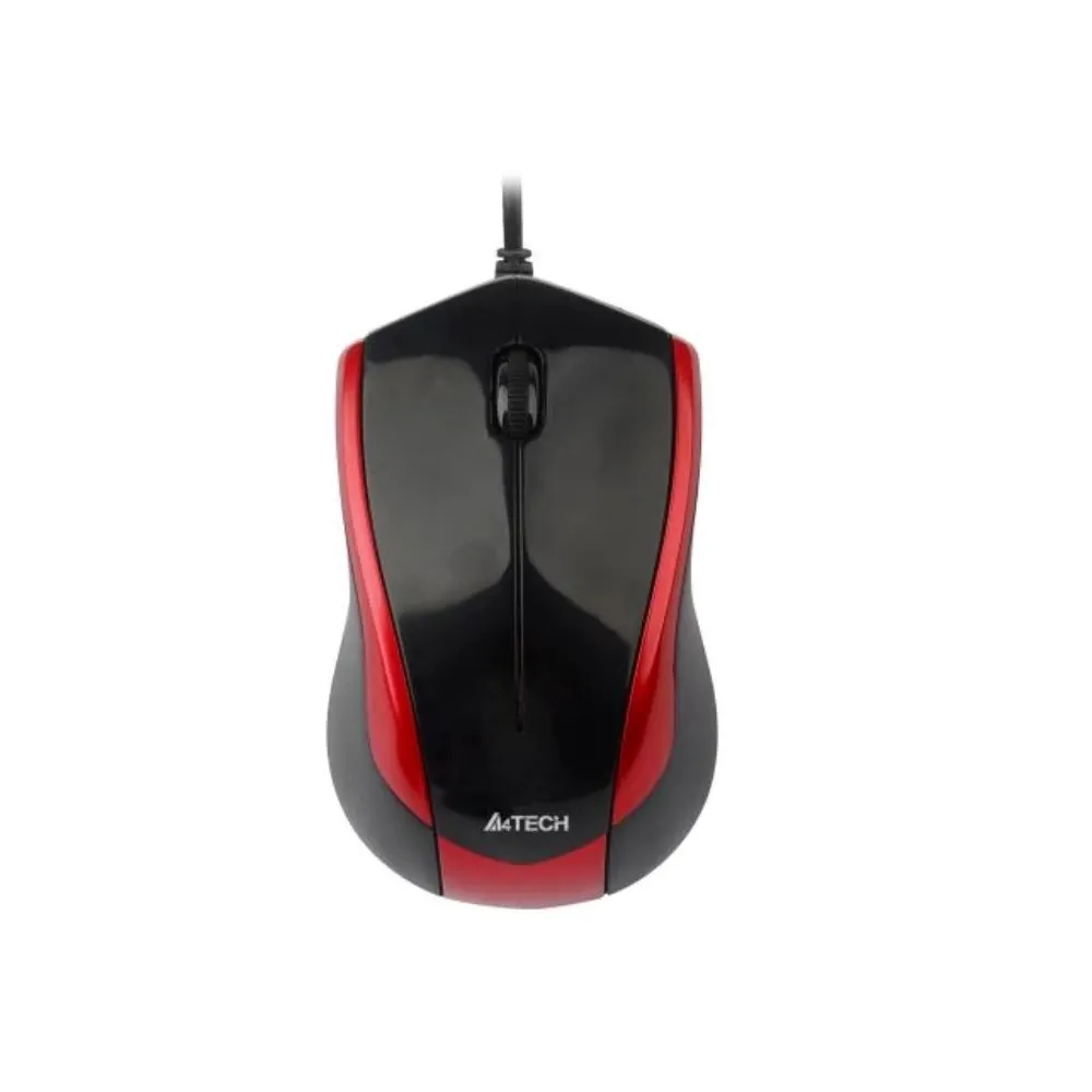 Mouse a4tech n 400 pc sau nb cu fir usb optic 1000 dpi butoane/scroll 3/1  negru / rosu n-400-2 (include tv 0.18lei) A4tech - 1
