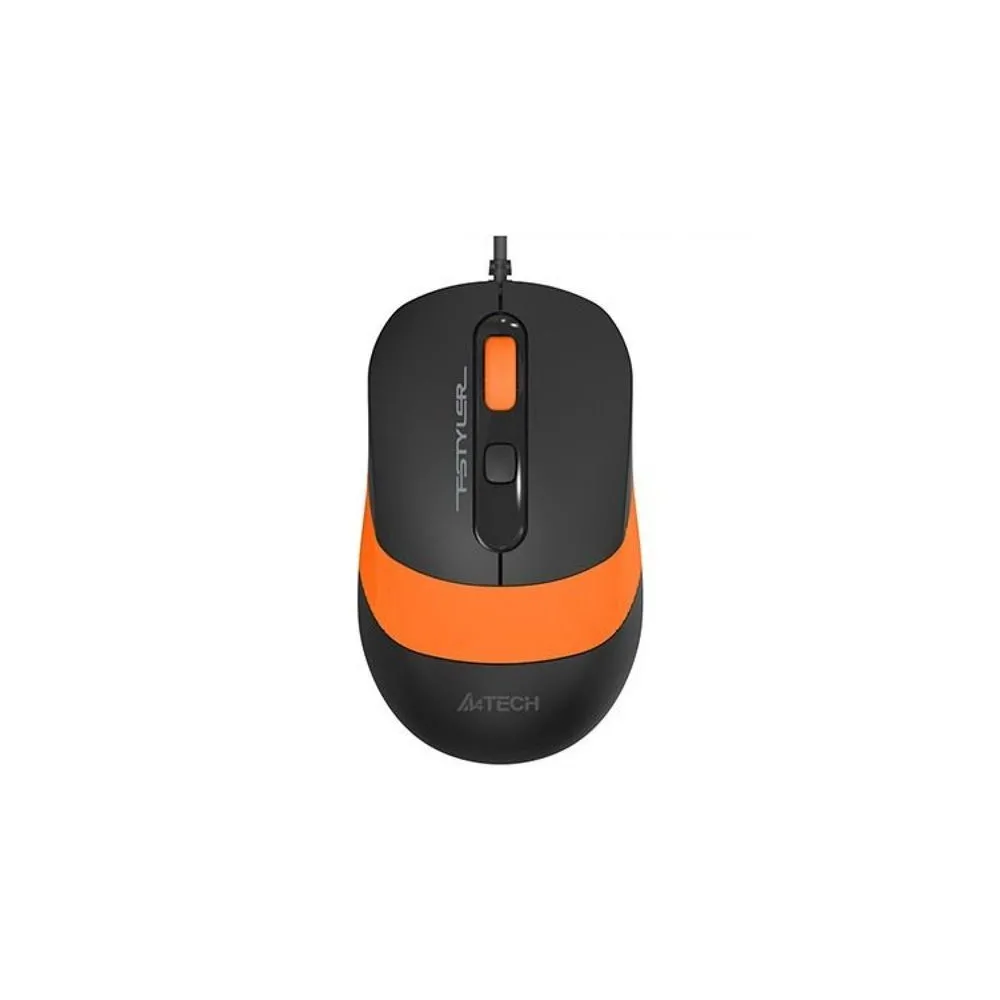 Mouse a4tech fm10 pc sau nb cu fir usb optic 1600 dpi butoane/scroll 4/1  negru / portocaliu fm10 orange (include tv 0.18lei) A4