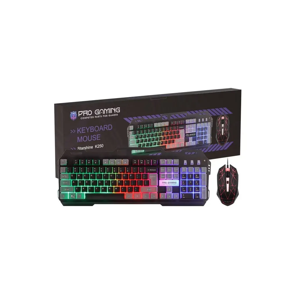 Kit pro gaming k250 2in1 rgb mouse+tastatura interfata usb mouse: