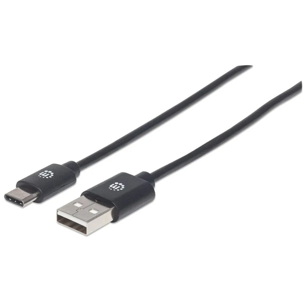 Manhattan 353298 cabluri USB 1 m USB 2.0 USB C USB A Negru