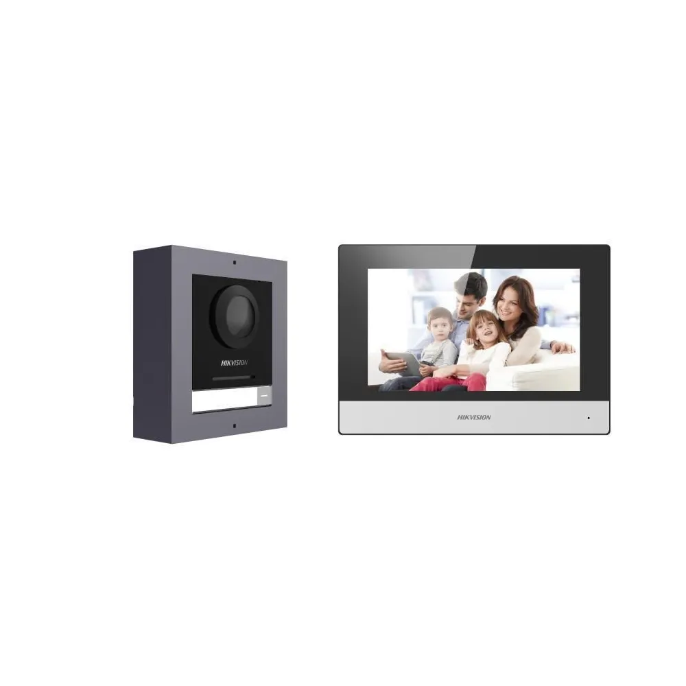 Kit videointercom ip hikvision ds-kis602(b) contine: ds-kd8003- ime1(b)/surface × 1