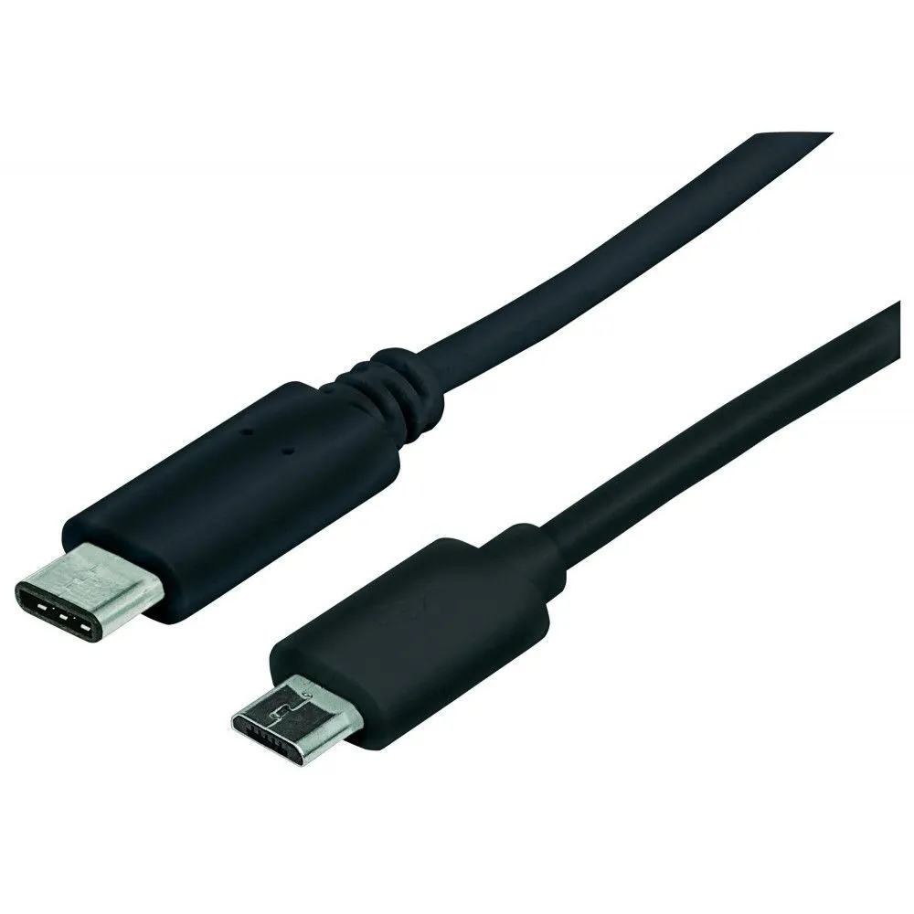 Manhattan 1m, USB 2.0 Micro-B USB C cabluri USB Micro-USB B Negru