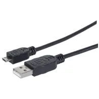 Manhattan 307178 cabluri USB 1,8 m USB 2.0 USB A Micro-USB B Negru