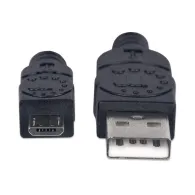 Manhattan 307178 cabluri USB 1,8 m USB 2.0 USB A Micro-USB B Negru
