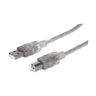 Manhattan 345408 cabluri USB 5 m USB 2.0 USB A USB B Argint