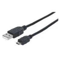 Manhattan 325677 cabluri USB 0,5 m USB 2.0 USB A Micro-USB B Negru