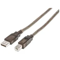 Manhattan 510424 cabluri USB 11 m USB 2.0 USB A USB B Argint