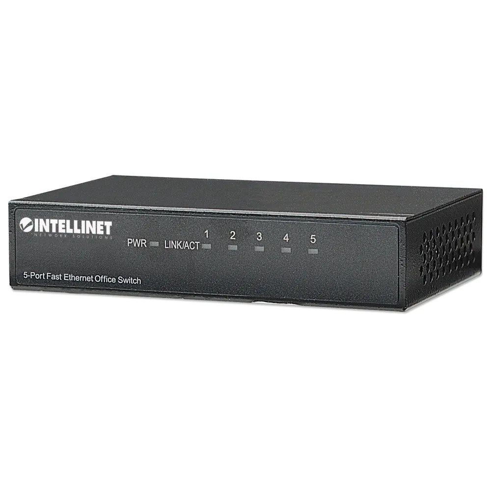 Intellinet 5-Port Fast Ethernet Office Switch Fast Ethernet (10 100) Negru