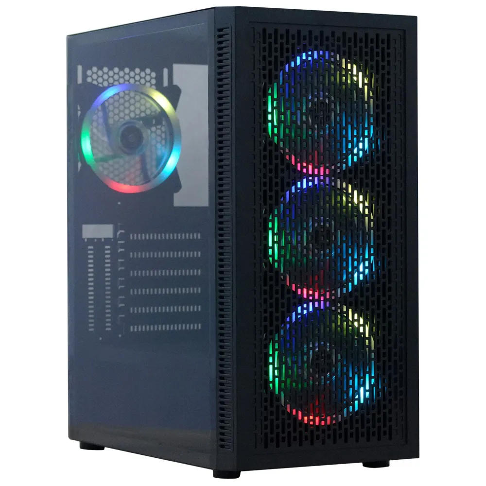 Carcasa  spacer - gaming middle tower atx shield fara sursa sticla securizata 4 x fan hub telecomanda usb 3.0 x 2 jack 3.5mm x 2