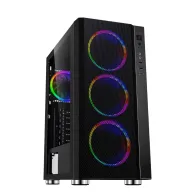 Carcasa  spacer - gaming middle tower atx rainbow fara sursa sticla securizata 4 x fan usb 2.0 x 2 usb 3.0 x 1 mesh fan controll