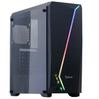 Carcasa  spacer - gaming middle tower atx flash fara sursa sticla securizata usb 2.0 x 2 usb 3.0 x 1 psu shroud black spcs-gc-fl