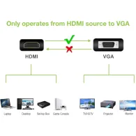 Techly HDMI - VGA+3.5mm M F 0,15 m Negru