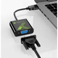 Techly HDMI - VGA+3.5mm M F 0,15 m Negru