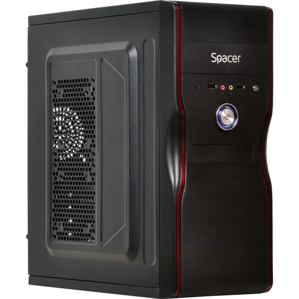 Carcasa  spacer middle tower atx new mercury 500 (250w for 500w desktop pc) usb 2.0 x 2 jack 3.5mm x 2  spc-new mercury Spacer -