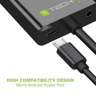 Techly HDMI - VGA+3.5mm+Micro USB B M F 0,15 m Negru