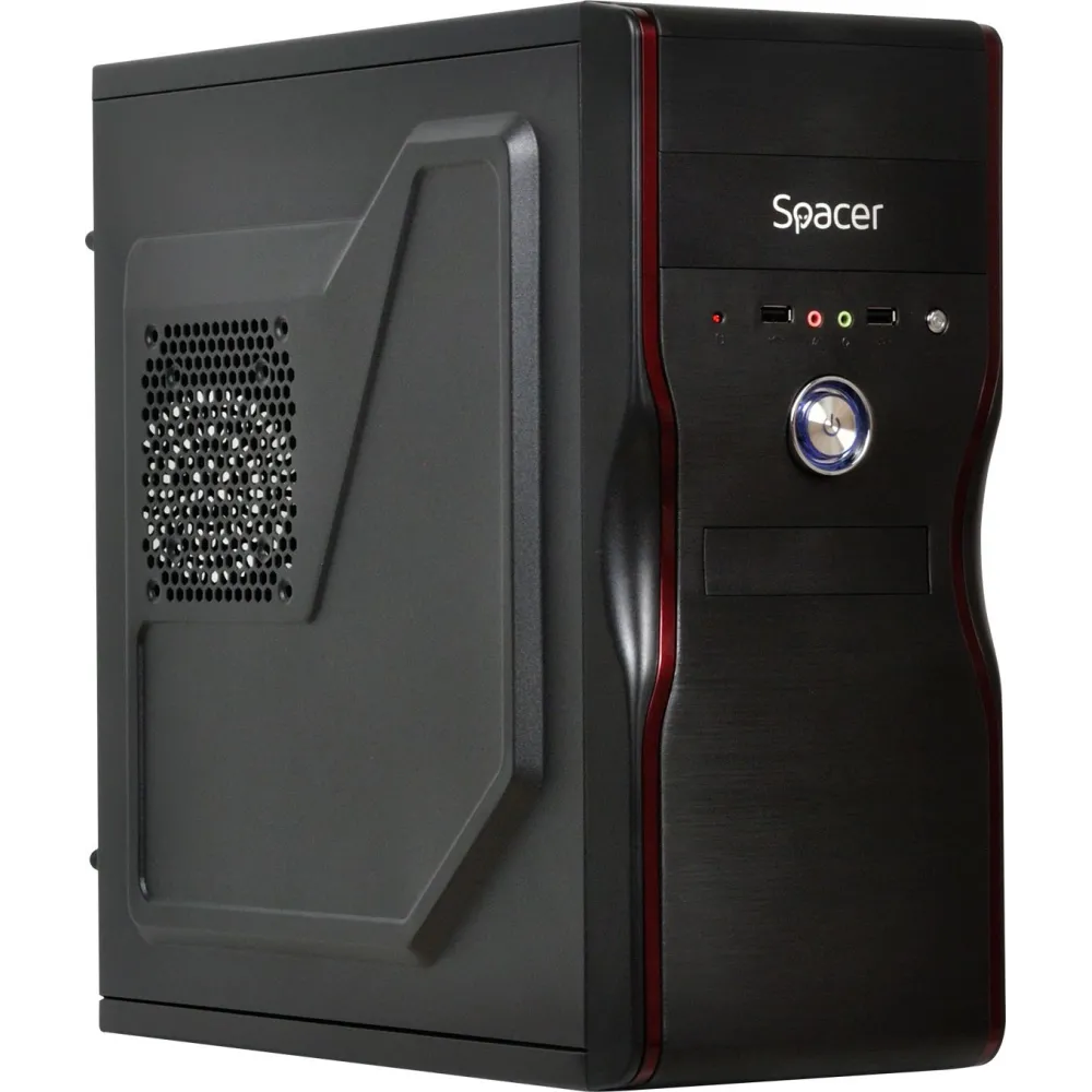 Carcasa  spacer middle tower atx mercury 450 (230w for 450w desktop pc) usb 2.0 x 2 jack 3.5mm x 2  spc-mercury Spacer - 1