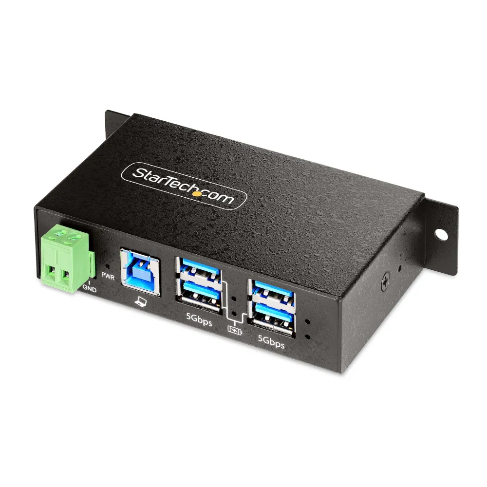 StarTech.com 5G4AINDRM-USB-A-HUB hub-uri de interfață USB 3.2 Gen 1 (3.1 Gen 1) Type-B 5000 Mbit s Negru