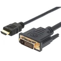 Techly 1.8m HDMI - DVI-D M M 1,8 m Negru