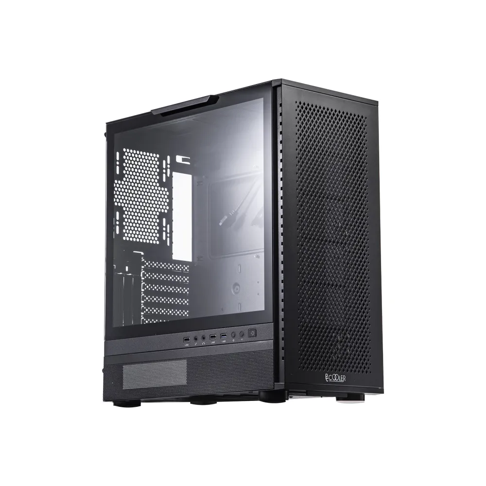 Carcasa pccooler middle tower e-atx fara sursa sticla securizata usb 2.0 x 2 usb 3.0 x 1 jack 3.5mm x 1 mesh master me200 mesh P