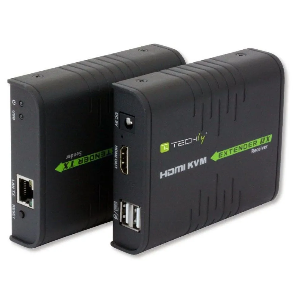 Techly IDATA HDMI-KVM2 extender KVM Transmițător și receptor