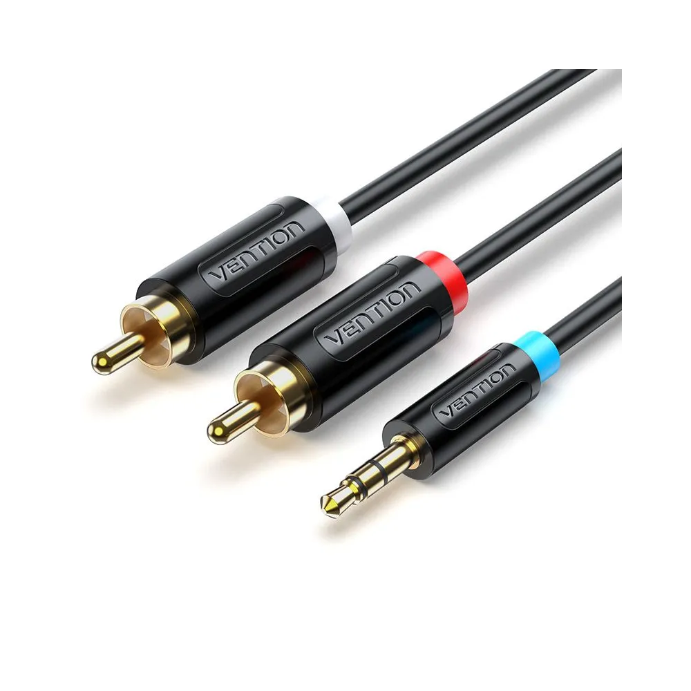 Vention BCLBH cablu audio 2 m 3.5mm 2 x RCA Negru