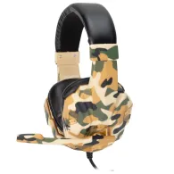 Casti spacer cu fir standard utilizare gaming microfon pe brat conectare jack 3.5 mm x 2 lumina verde camuflaj spgh-camo (includ