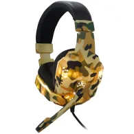 Casti spacer cu fir standard utilizare gaming microfon pe brat conectare jack 3.5 mm x 2 lumina verde camuflaj spgh-camo (includ