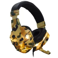 Casti spacer cu fir standard utilizare gaming microfon pe brat conectare jack 3.5 mm x 2 lumina verde camuflaj spgh-camo (includ