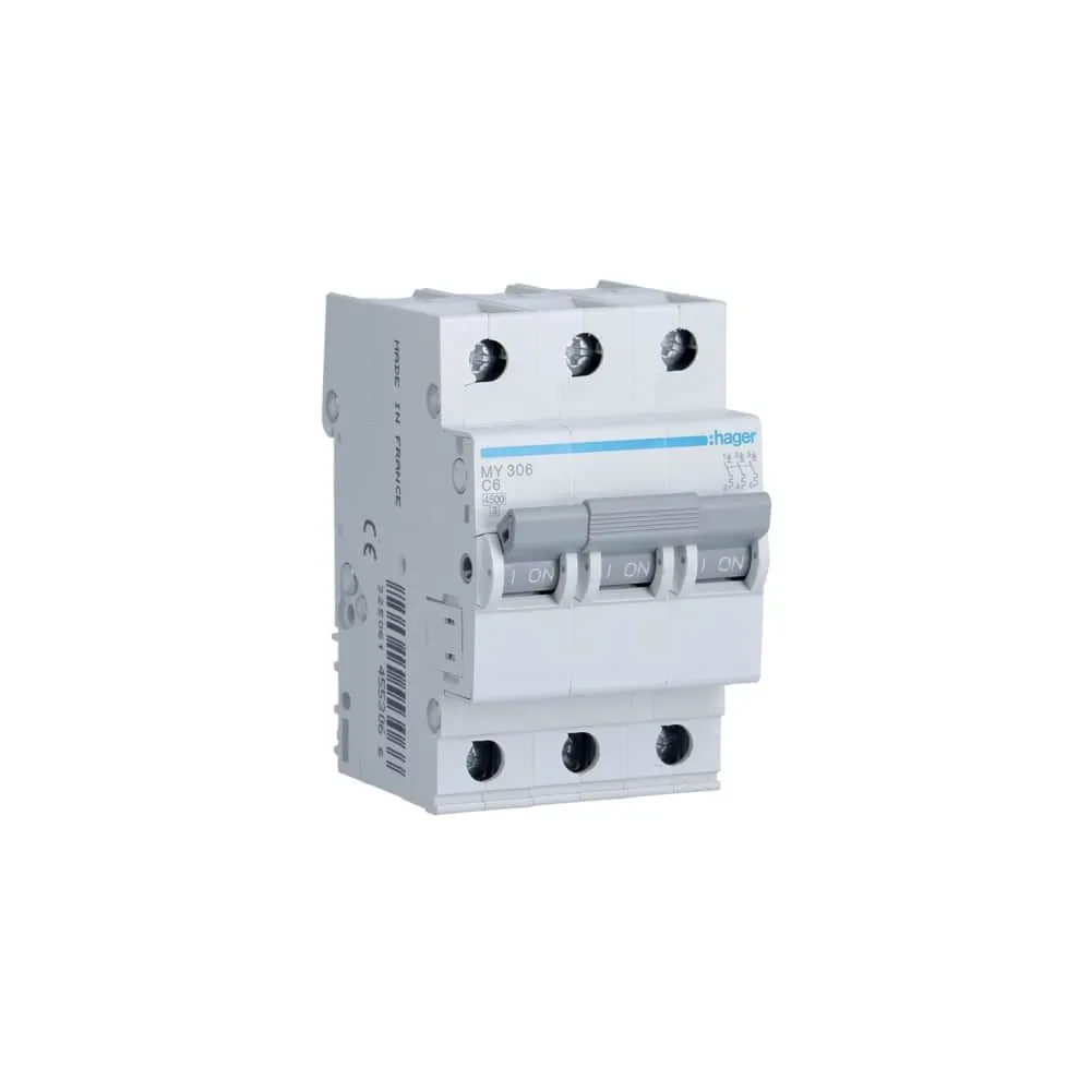 Hager my 306 intrerupator 6a 3p 4.5ka