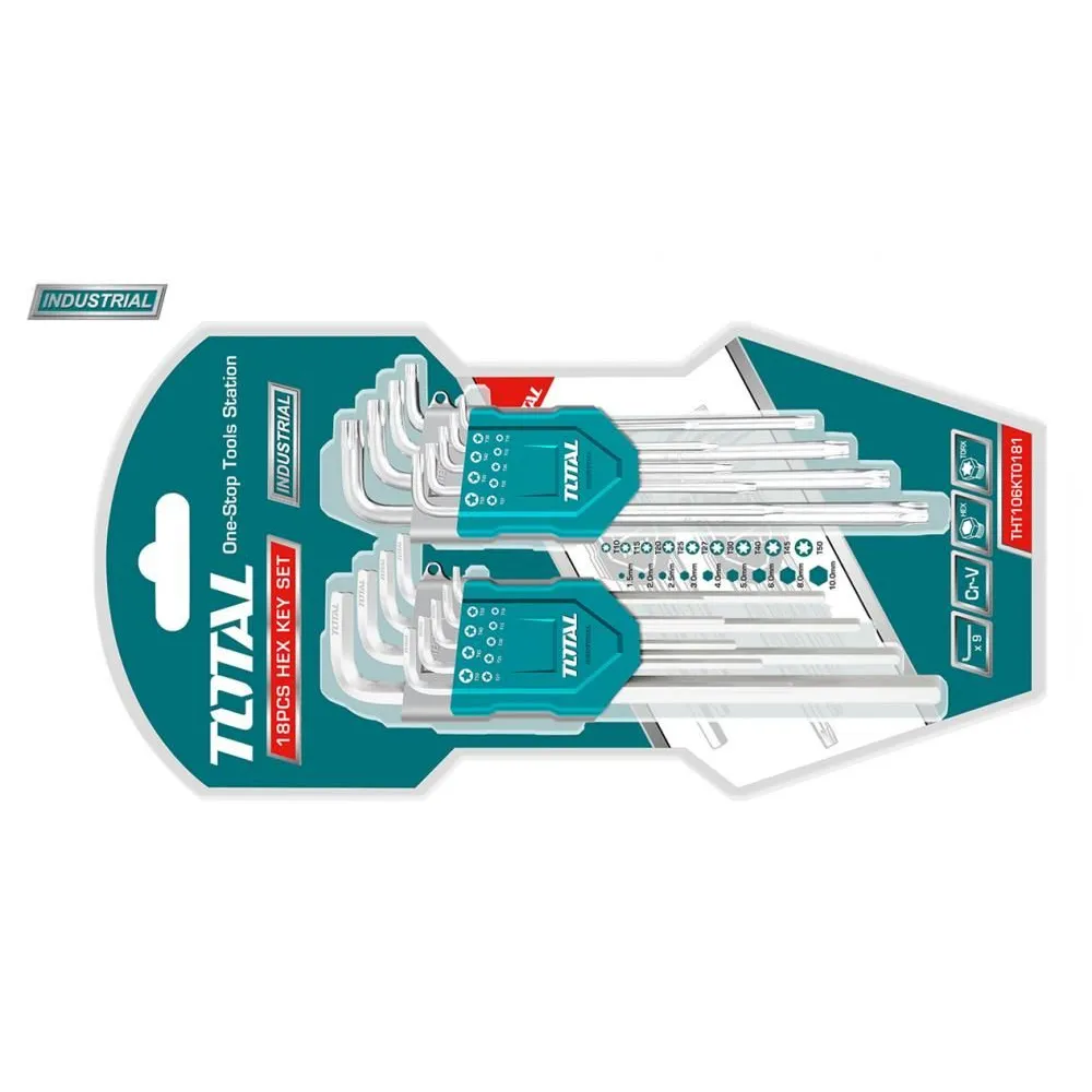 Total - set 18 chei imbus hex&torx (industrial)