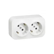 Priza dubla cu impamantare Forix Legrand, IP20, alb