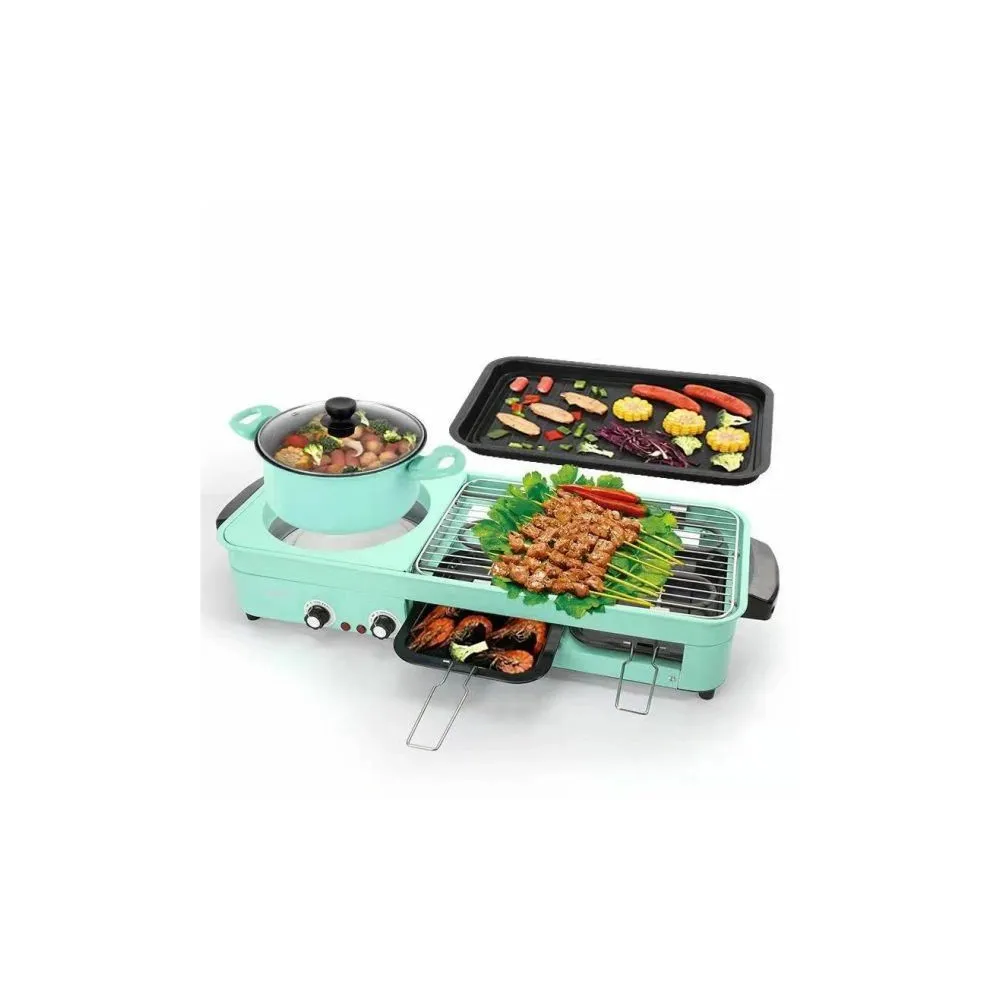 Gratar electric 2200W, oala cu capac 20cm