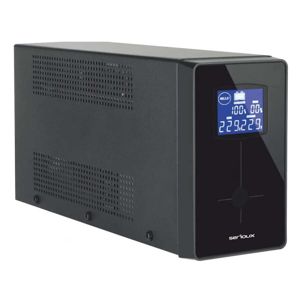 UPS Serioux SRXU-LCD2000LI, 2000VA, 1200W, Line-interactive, 4x Schuko, protectie supraincarcare